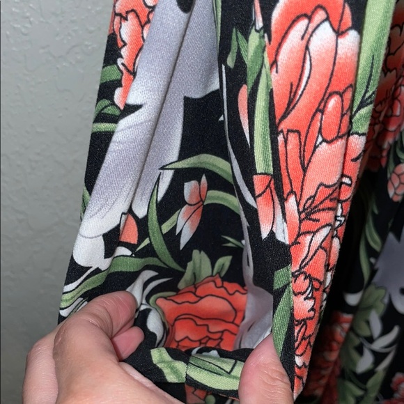 Casual Black and pink maxi Dress with 3/4 Sleeves - Picture 4 of 7